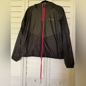 Columbia zip up jacket with pink zipper